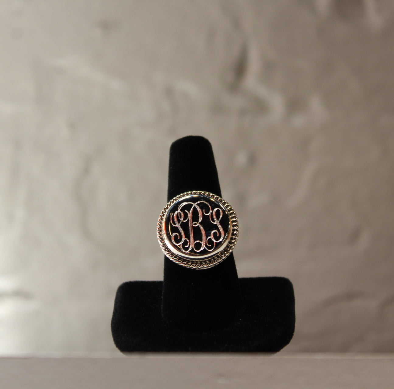 Sterling Silver Engraved Initial Ring – Silver Silk & Beads