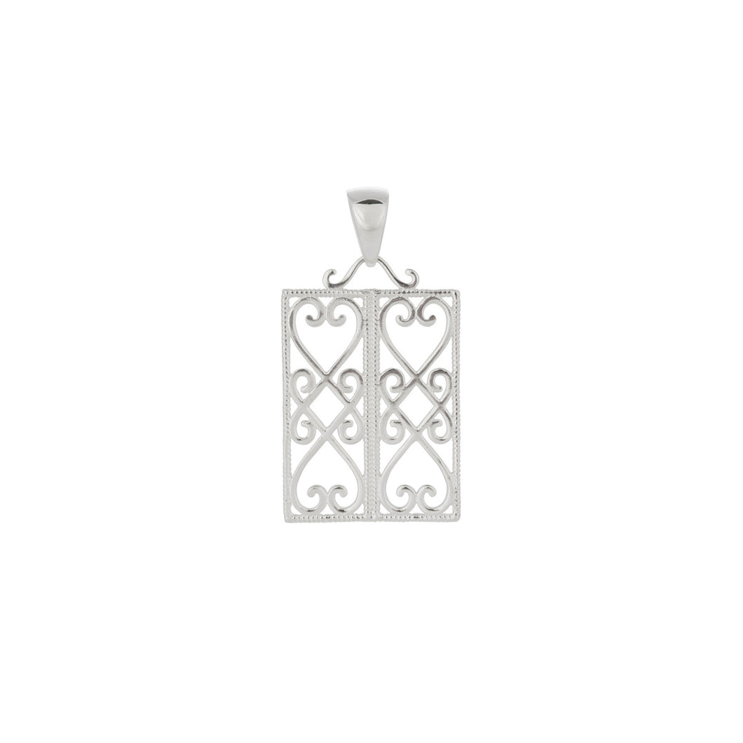 Double Heart Window Pendant