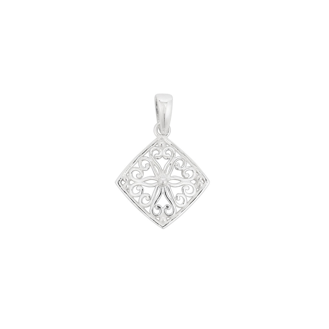 Diamond Scroll Pendant